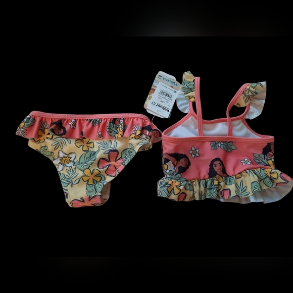 NWT Disney Moana 2 Pink and Yellow Swim Set 18 Mos - Picture 12 of 12